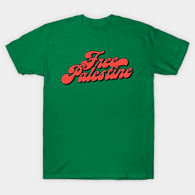 Free Palestine \//\\/ Retro Style Design T-Shirt by DankFutura